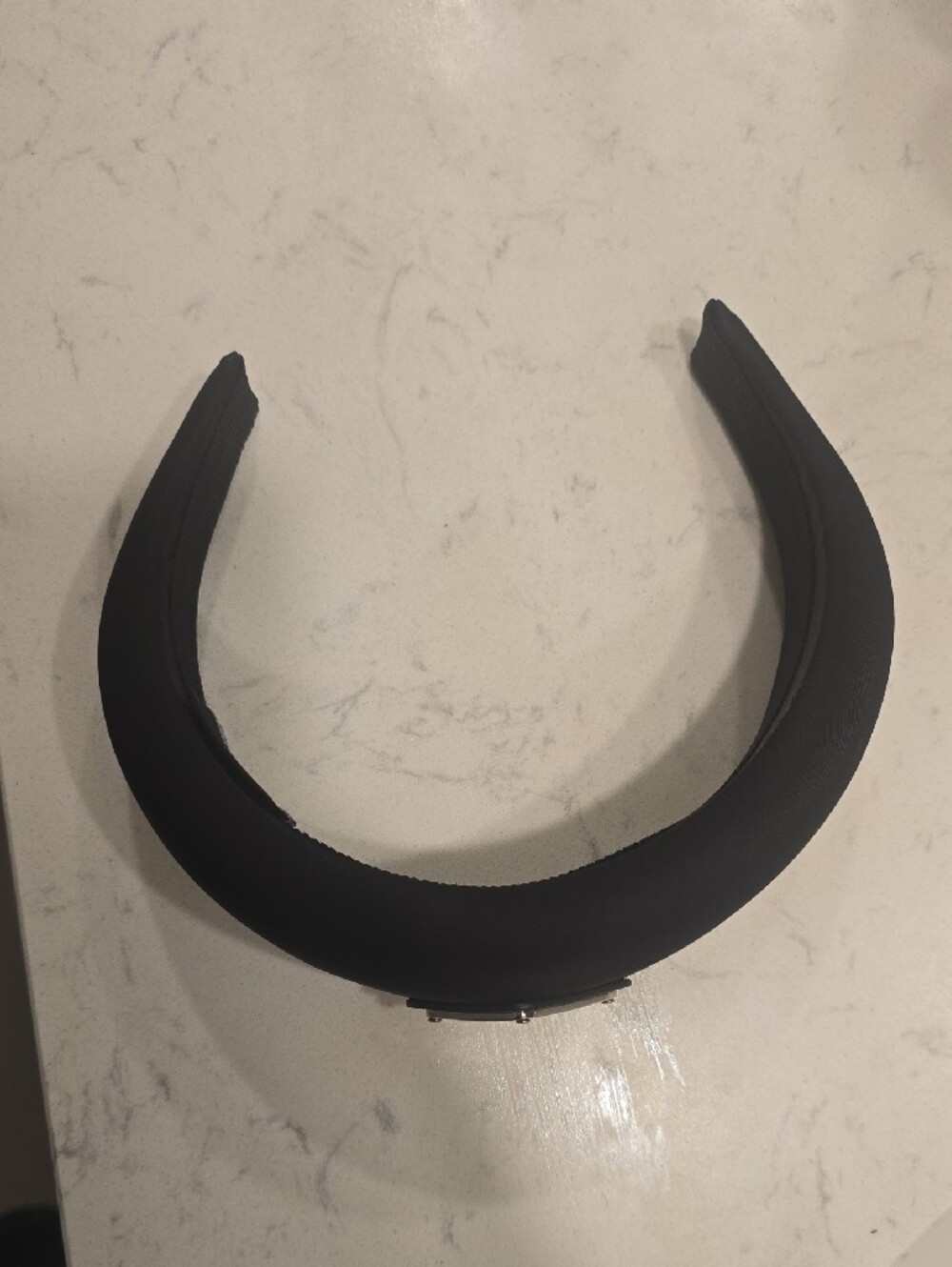 Prada Black Headband with Silver Triangular Logo - Picture 2 of 9